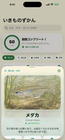 いきものさがし アプリ画面 4
